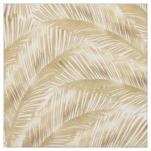 Tissu Motif Tropical de feuille d'or moderne