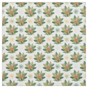 Tissu Motif tropical de paresse