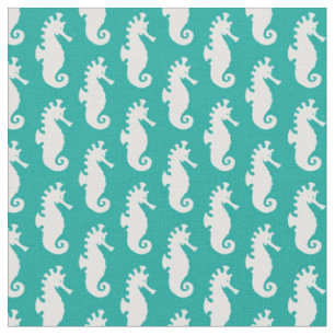 Tissu Motif turquoise 1 d'hippocampe