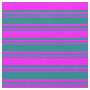 Tissu Motif turquoise et Fuchsia coloré/rayé