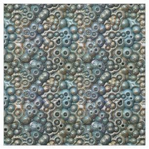 Tissu Motif Turquoise Et Or