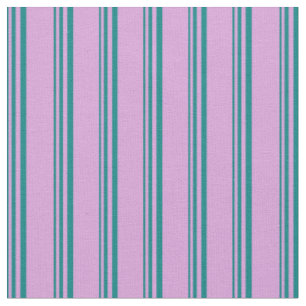 Tissu Motif turquoise et recouvert de plumes/rayures