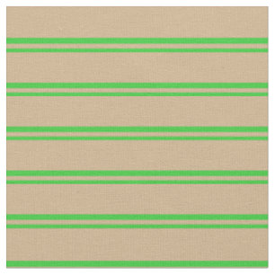 Tissu Motif vert chaux et tanné/rayé