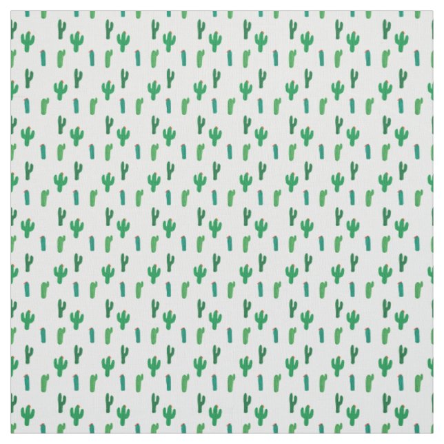 Tissu Motif vert clair de cactus (Échantillon)