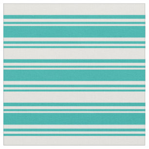 Tissu Motif vert de la mer claire et blanc