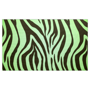 Tissu Motif vert de poster de animal de zèbre