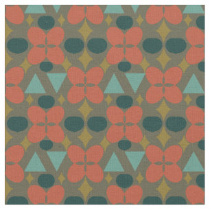 Tissu Motif vert diamant moderne Fleur du milieu du sièc