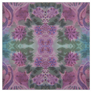 Tissu Motif vert et pourpre