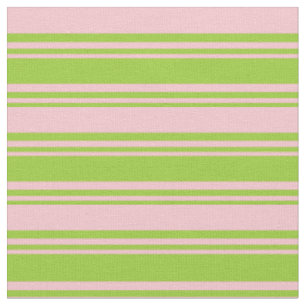 Tissu Motif vert et rose/rayé