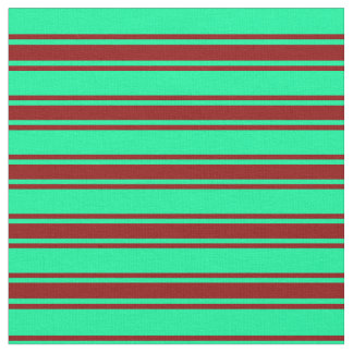 Tissu Motif vert et rouge foncé/rayé