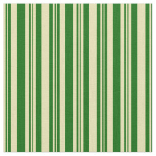 Tissu Motif vert foncé et teinté rayé/lin