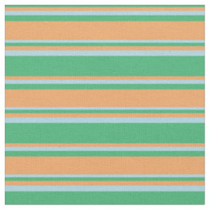 Tissu Motif vert mer, Brown et bleu clair