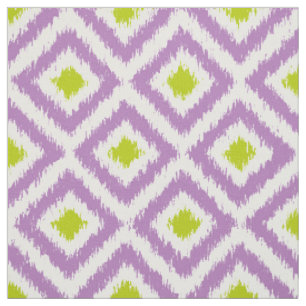 Tissu Motif vert pourpre de diamants d'Ikat de large