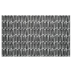 Tissu Motif vertical Abstrait - Noir sur blanc