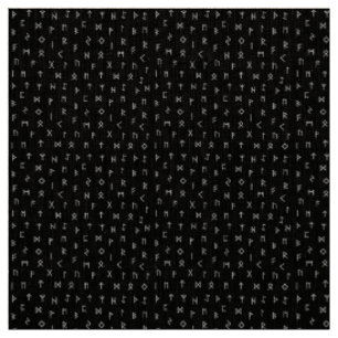 Tissu Motif Viking Runes sur Arrière - plan noir