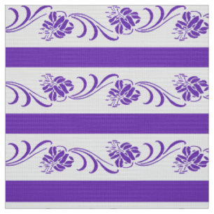 Tissu Motif violet floral de rayures
