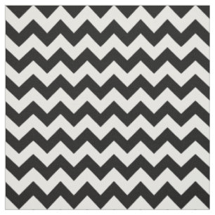 Tissu Motif Zigzag noir et blanc, Motif Chevron