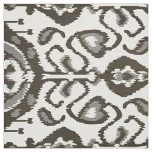 Tissu motifs tribaux chic-noirs-blancs ikat