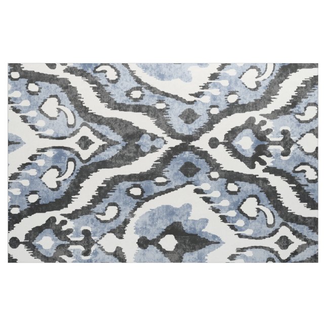 Tissu motifs tribaux de l'ikat blanc blanc gris gris et  (Fat Quarter)