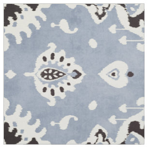 Tissu motifs tribaux de l'ikat blanc blanc gris gris et
