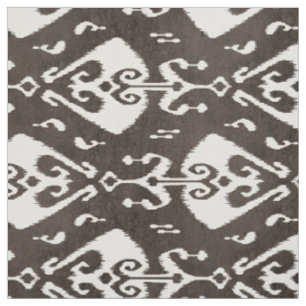 Tissu motifs tribaux noirs et blancs du ikat