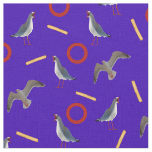 Tissu Mouettes et fruits