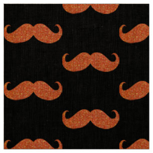 Tissu Moustache Parties scintillant orange #2
