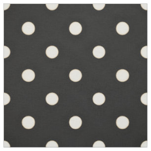 Tissu Moyen Pois Antique Blanc & Noir