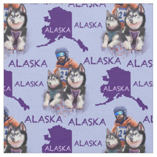 Tissu Musher D'Alaska Et Ses Chiens