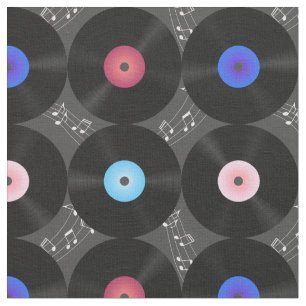 Tissu Music Vinyl Records Music Notes