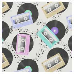 Tissu Musique vinyle disques et cassettes de cassettes