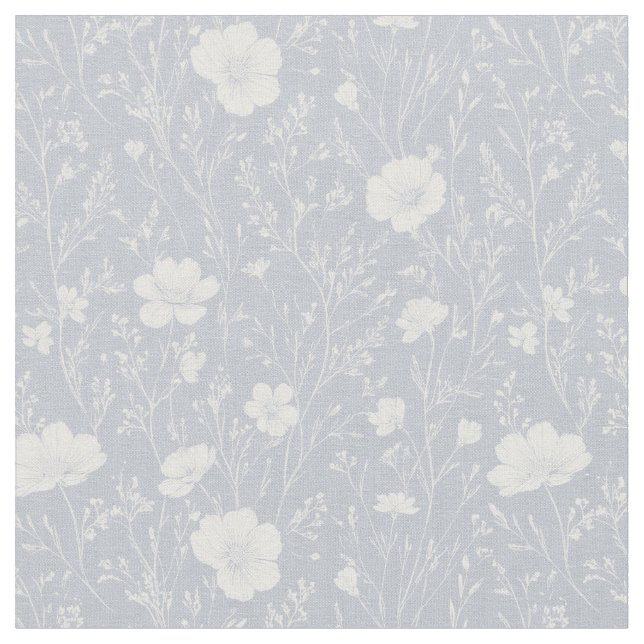 Tissu Muted Gray And White Wildflower Pattern (Fermer)
