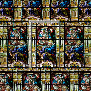 Tissu Naissance de fenêtre en verre teinté de Jésus