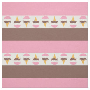 Tissu Napolitain Crème glacée Motif à rayures