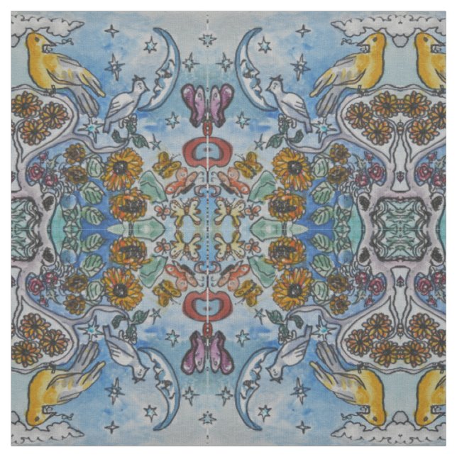 Tissu Nature de lune bleue (Échantillon)