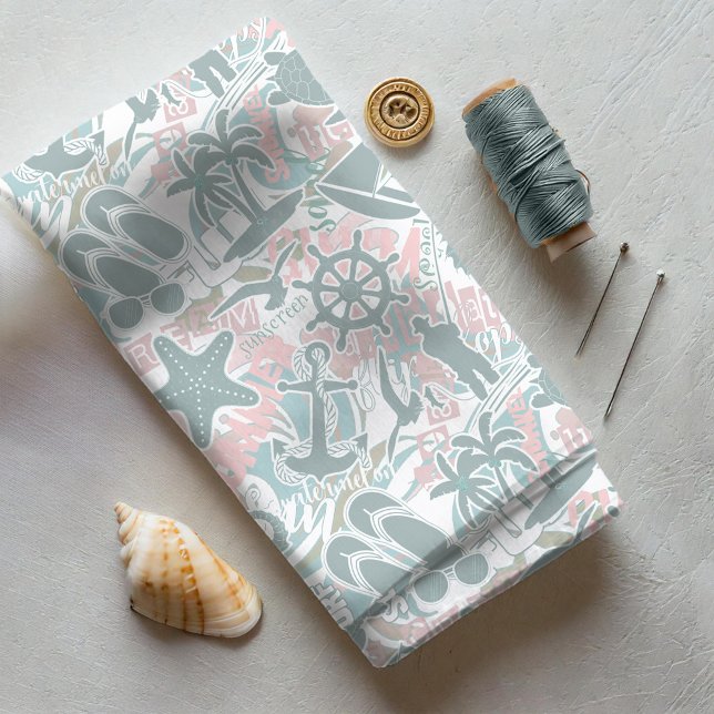 Tissu Nautical Beach Collage (Créateur téléchargé)