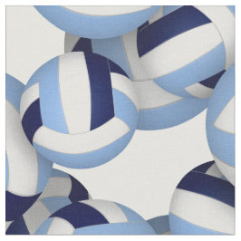 Tissu  navy light blue volleyballs pattern