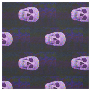 Tissu Neon Crâne Purple Bleu Gothique Jour Des Morts