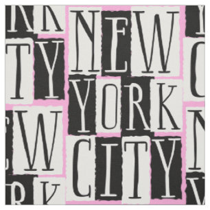 Tissu New York Girl Manhattan Pink Party