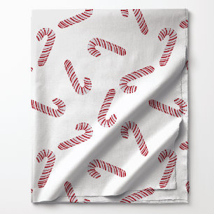 Tissu Noël au bonbon canne à l'aquarelle
