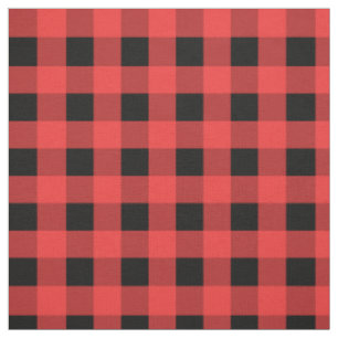 Tissu Noël En vichy rouge et noir