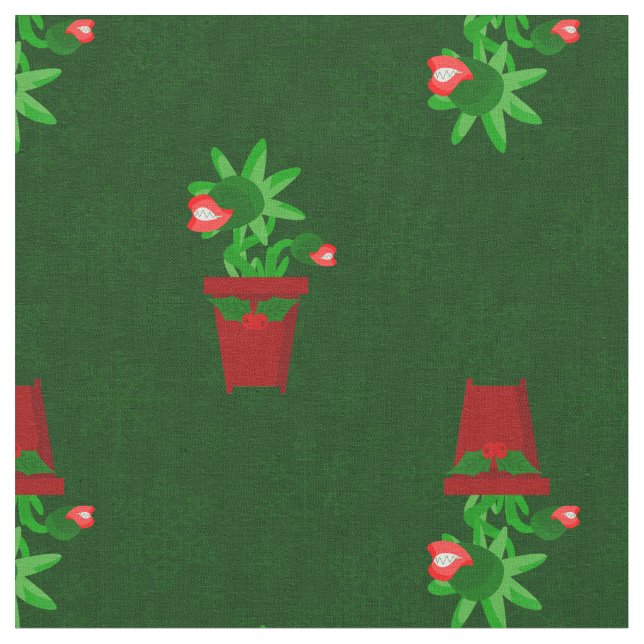 Tissu noël gothique venus flytrap spookmas (Fermer)