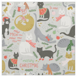 Tissu Noël Meowy