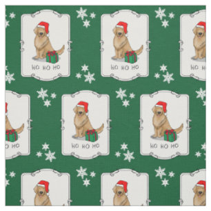 Tissu Noël Santa Claus Golden Retriever Chien mignonne