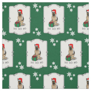 Tissu Noël Santa Hat Allemand Berger Chien mignonne