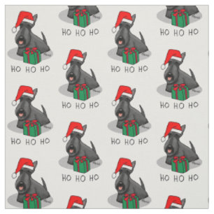Tissu Noël Santa Hat Scottish Terrier (noir) mignonne