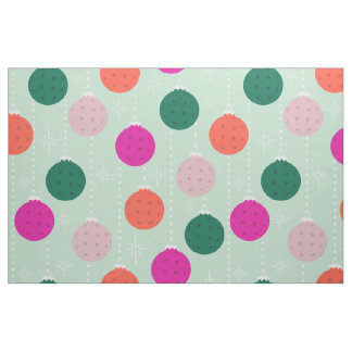 Tissu Noël sur le thème du pickleball Menthe et Rose