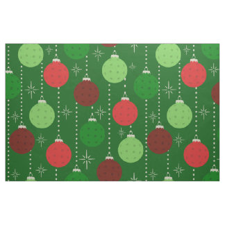Tissu Noël sur le thème du pickleball rouge et vert