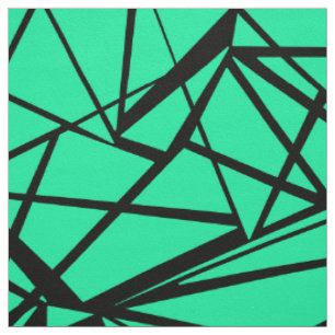 Tissu Noir Abstrait et turquoise