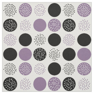 Tissu noir blanc de prune de points modernes de